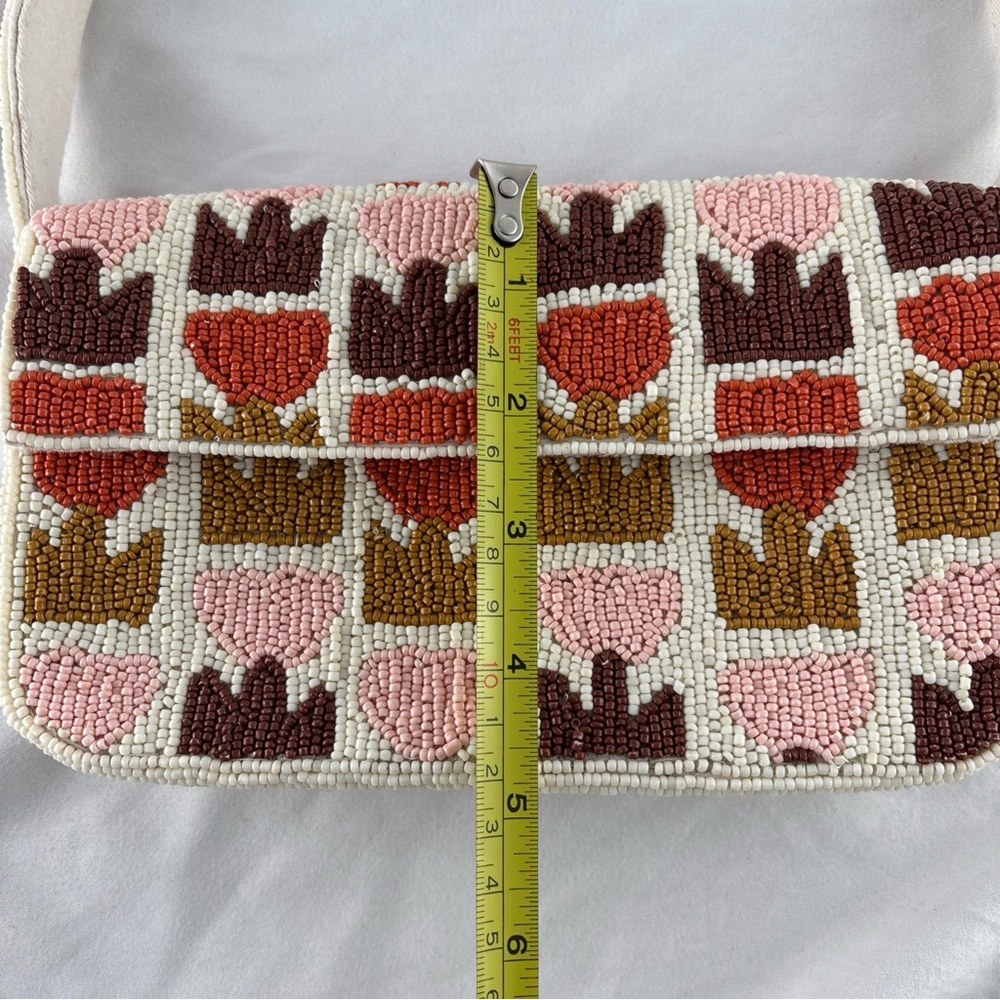 Anthropologie The Fiona Beaded Bag Floral Edition Retro Flower Purse - Picture 14 of 16